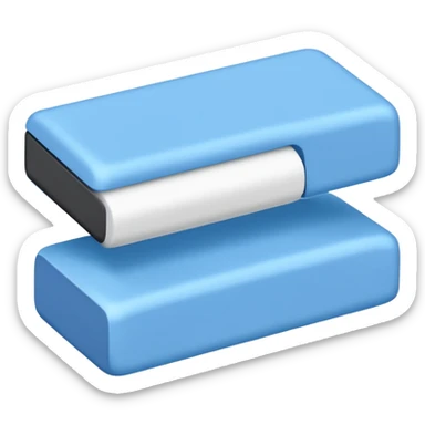 White eraser with blue wrap sticker