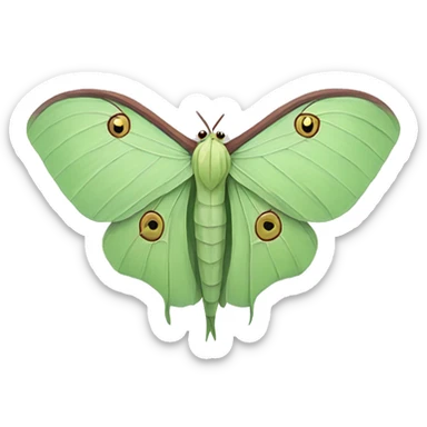 Luna moth sticker