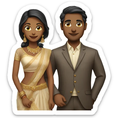 couple in elegant indian attire sticker