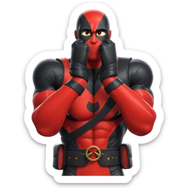 muscular boy in bodysuit sticker