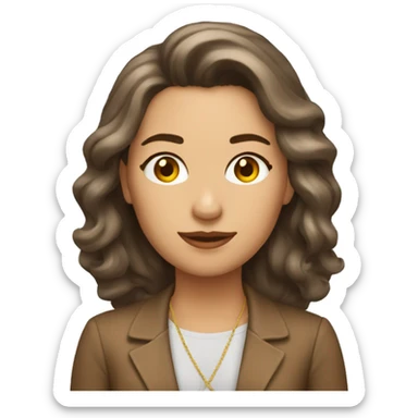 mujer blanca pelo marron a los hombos sticker