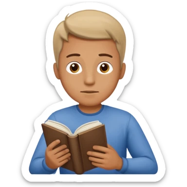 a man read book sticker