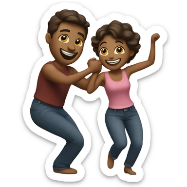 Happy couple dancing together  sticker