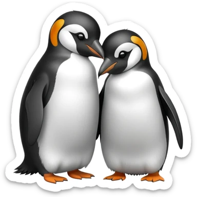 Two penguins hugging each other sticker