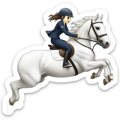 white-hourse-with-olympics-jumping-compelition-rider—japanese-girl sticker