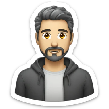 web developer short dark graying hair goatee sticker