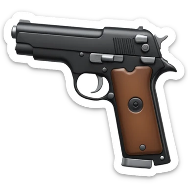 Quiero un emoji orgulloso con una pistola automática en la mano sticker