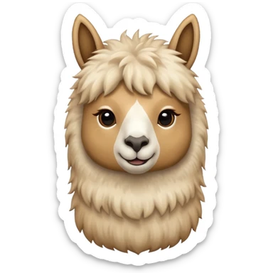 llama animal, simple, cute sticker