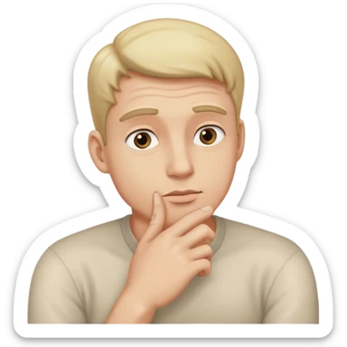 guy thinking with his hand on his chin sticker