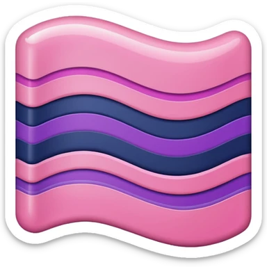 A wavy pink and navy rectangle with a purple stripe in the middle sticker