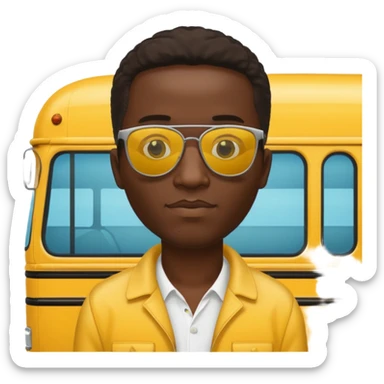 a school bus with a jamaican man saying bomboclat sticker