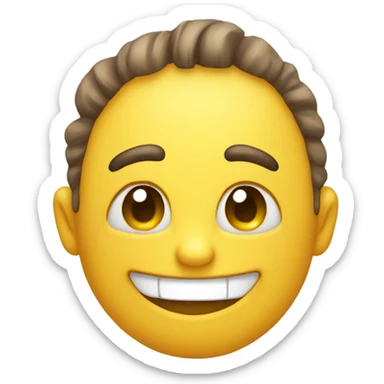 embarassed but smiling smiley sticker