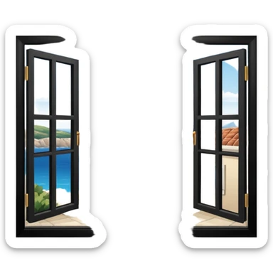 window apartment with sea view greece sticker