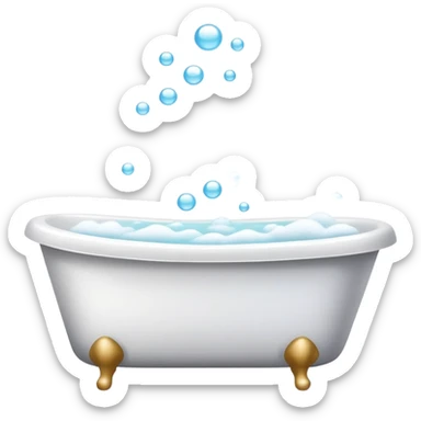 bathtub filled with bubbles, towel and soap nearby, clean and friendly sticker