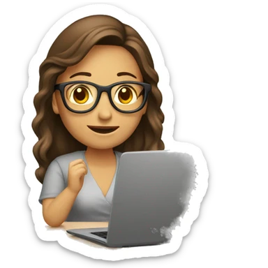 mujer editando vídeos en laptop  sticker