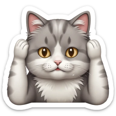 confused cattt very confused hand on head scratching  sticker