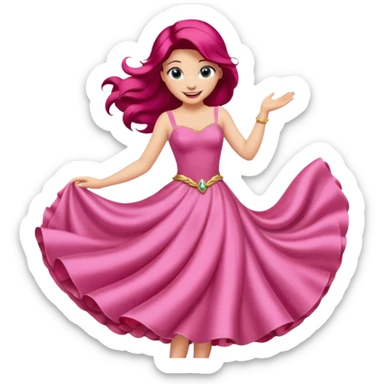 princess ariel in pink dress  sticker