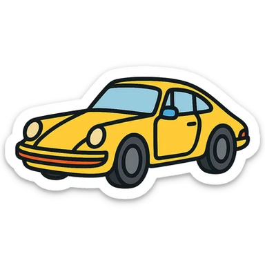 old Porsche car sticker