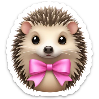 hedgehog with pink bows sticker