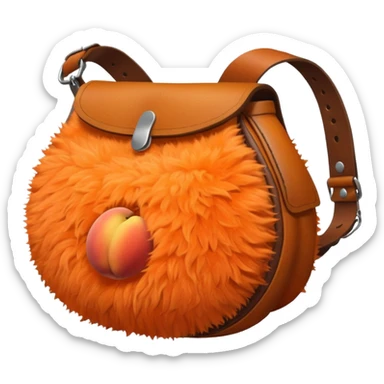 peach + bum bag sticker