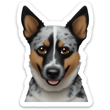 Blue heeler with black face sticker