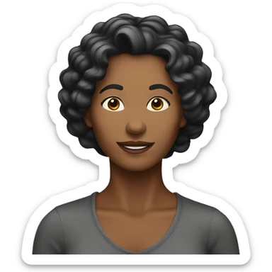 Caucasian woman in her 40s giving thanks
hair is black sticker