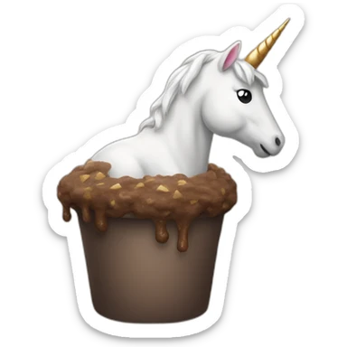 unicorn on a poop sticker