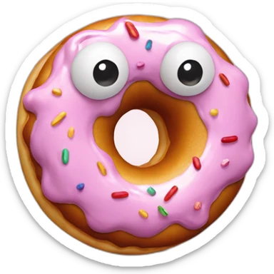 Doudou qui mange un donut sticker