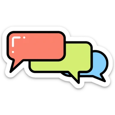 messaging app icon with text bubbles sticker