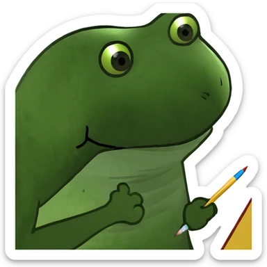 bufo painting on an easel sticker