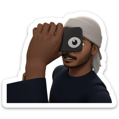 indoors selfie with phone sticker