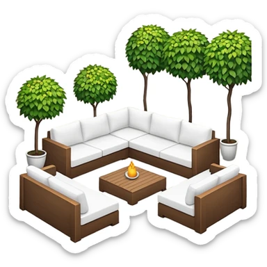 Patio with white couches sticker