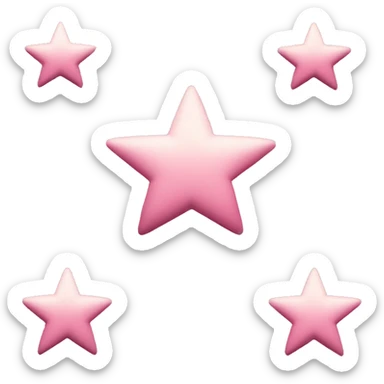 Three small pink , 4-pointed stars grouped together. The stars have a slightly elongated shape, giving them a twinkling effect. They vary in size, with the largest star in the center and two smaller stars on either side.  sticker