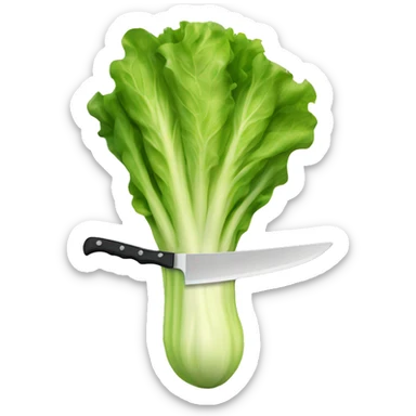 lettuce holding a knife horizontally sticker