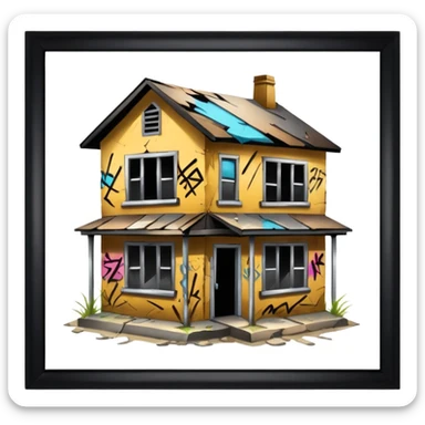 Abandoned trap house in the hood sticker