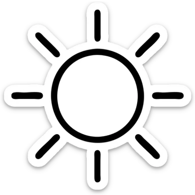minimalist sun icon with simple lines and no extra details sticker