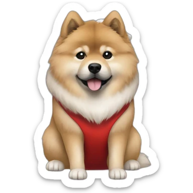 Eurasier dress as santa sticker
