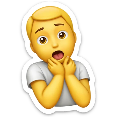 choking self emoji yellow sticker