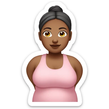 Fat yoga girl light skin pink clothes  sticker