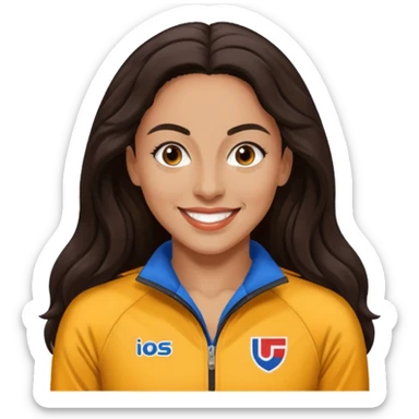 Florence Griffith Joyner with dark brown hair sticker