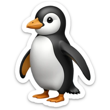 penguin walking to icy mountains sticker