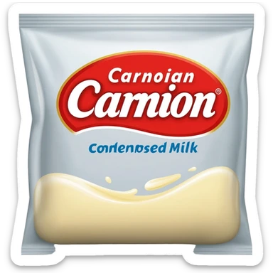 carnation condensed milk in a branded refill bag sticker