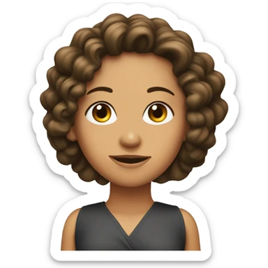 Cara mujer mulata con pelo rizado y moreno sticker
