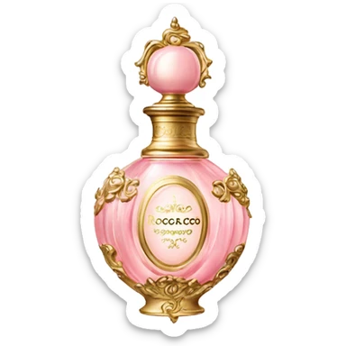vintage rococo light pink perfume  sticker