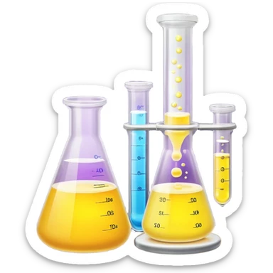 hi-lighters lemon baking soda uv light glowing formula in beaker/ test tube and baking soda in lab sticker