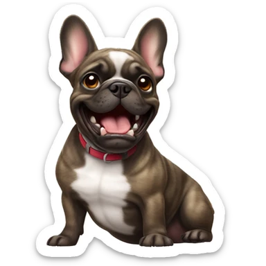 Brindle French bulldog barking sticker