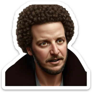 afro and facial hair portrait sticker