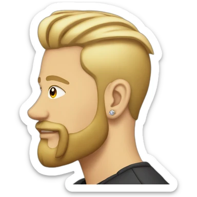 undercut with blonde beard and earings sticker