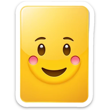 yellow flat card iOs sticker
