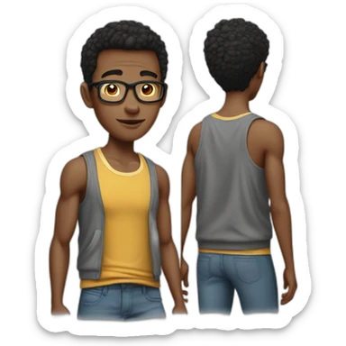 skinny nerd with tank top sticker